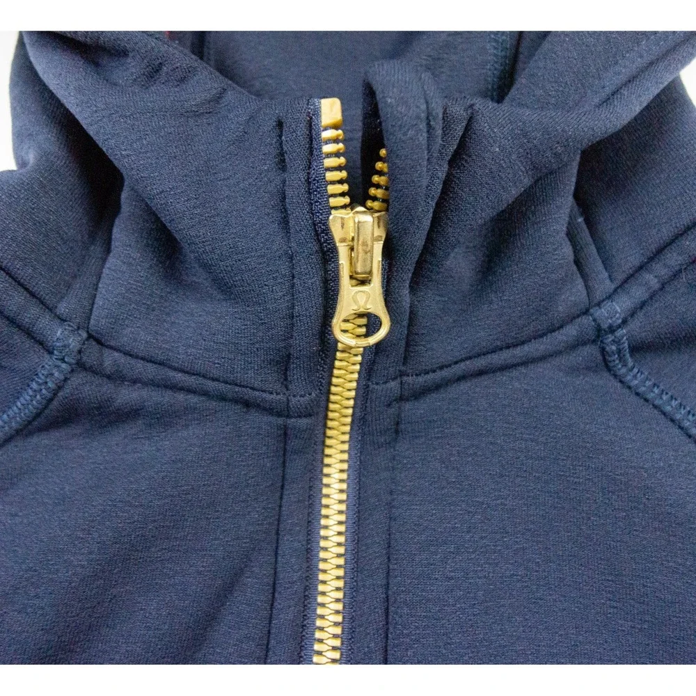 Lululemon Sweatshirt Womens 4 Blue Hoodie Full Zip Stretch Sweater Outdoors